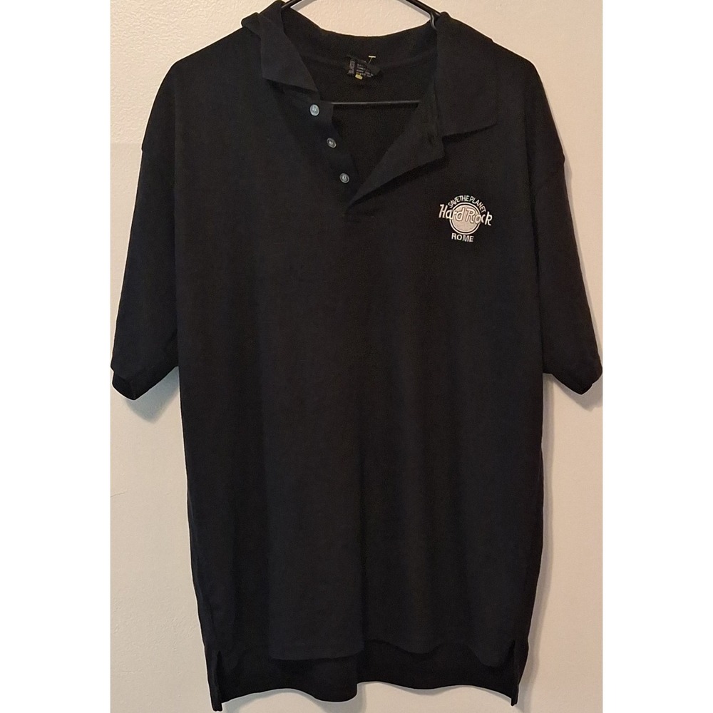 Hard Rock Café Rome Save the Planet Black XL Polo Shirt Rock & Pop Music